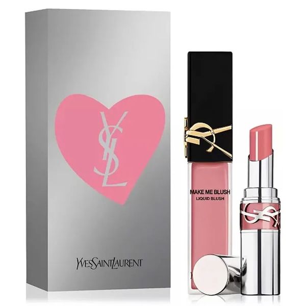  Gift Set Phấn Má Hồng Và Son Dưỡng Yves Saint Laurent YSL (Make Me Blush 44 Nude + Loveshine Wet Shine 44 Nude Lavallière) Màu Hồng Nude 