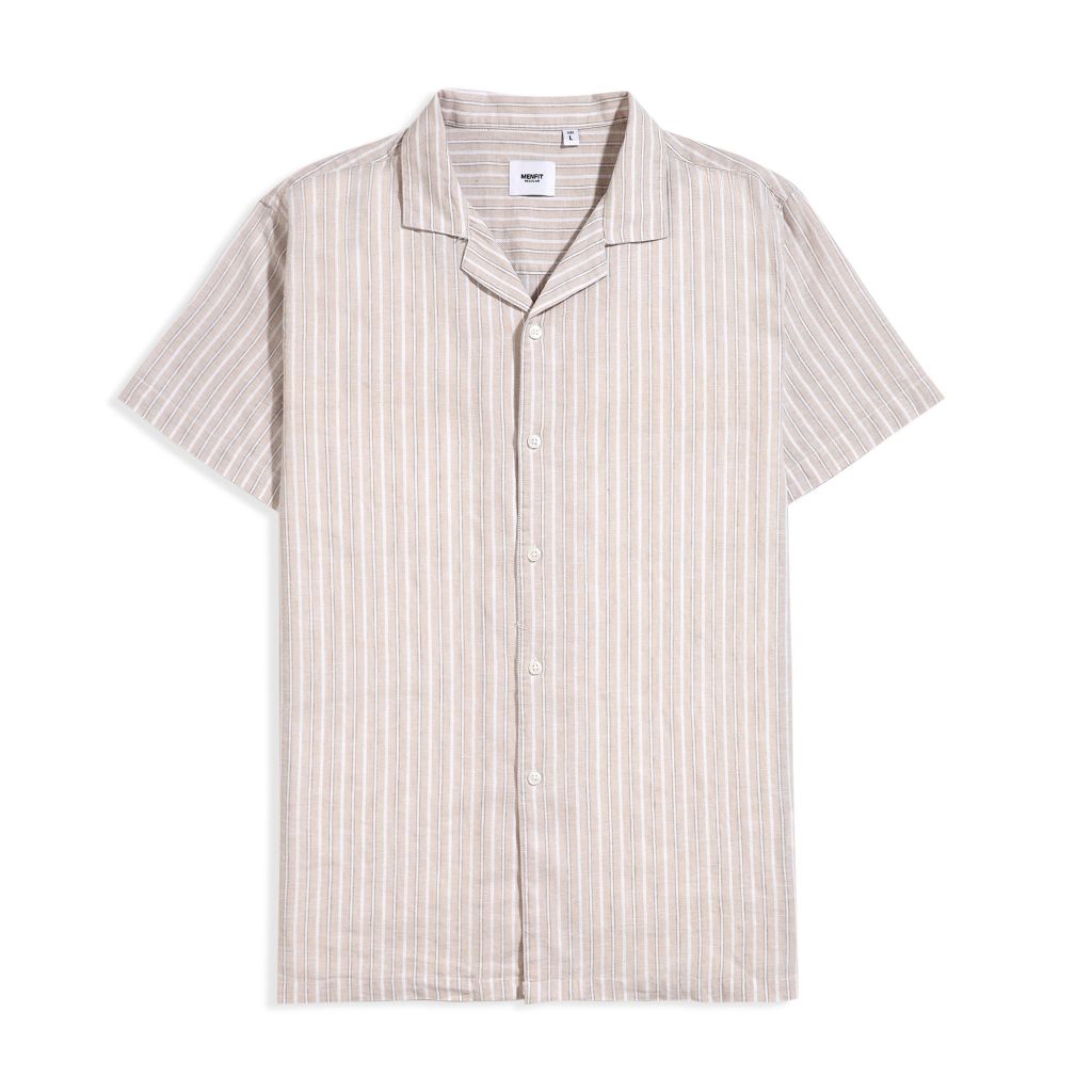  Áo Sơ Mi Tay Ngắn Linen Kẻ sọc Form Regular 2409008 