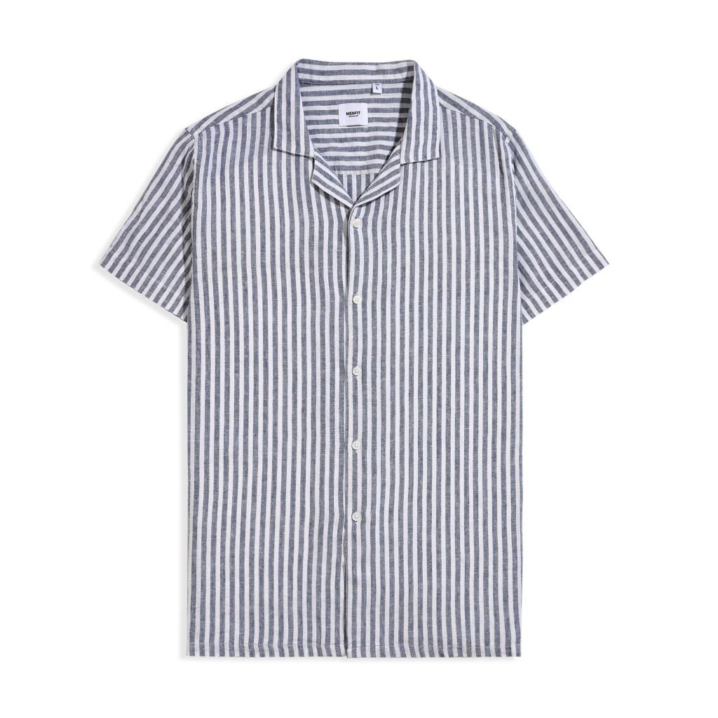  Áo Sơ Mi Tay Ngắn Linen Kẻ sọc Form Regular 2409008 