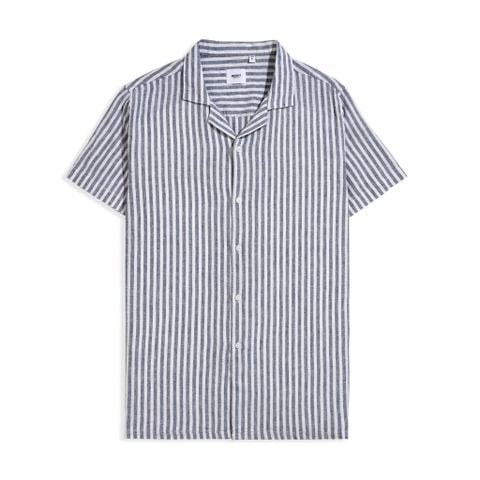 Áo Sơ Mi Tay Ngắn Linen Kẻ sọc Form Regular 2409008