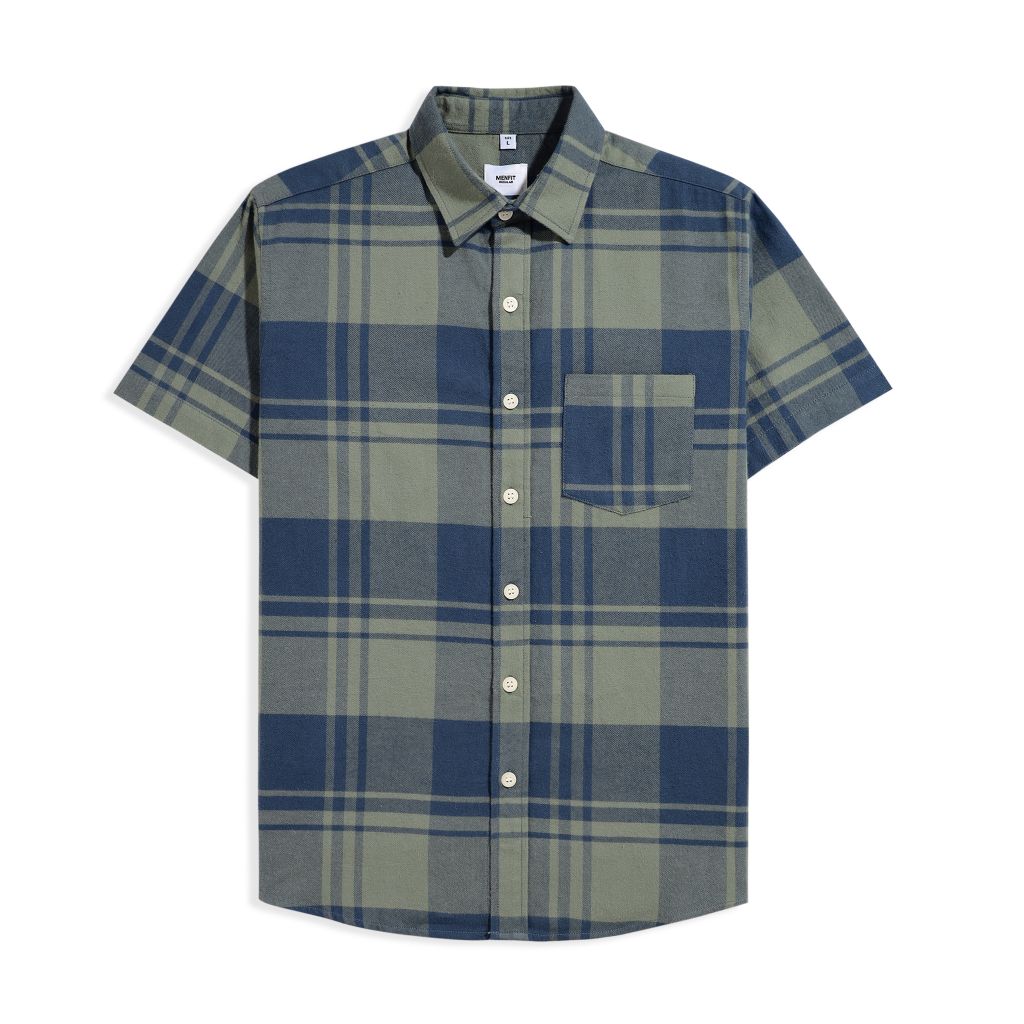  Áo Sơ Mi Tay Ngắn Cotton Caro Form Regular 2412004 
