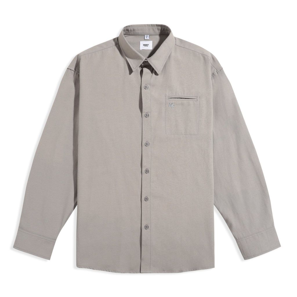  Áo Sơ Mi Tay Dài Cotton Thêu Form Oversize 2411012 