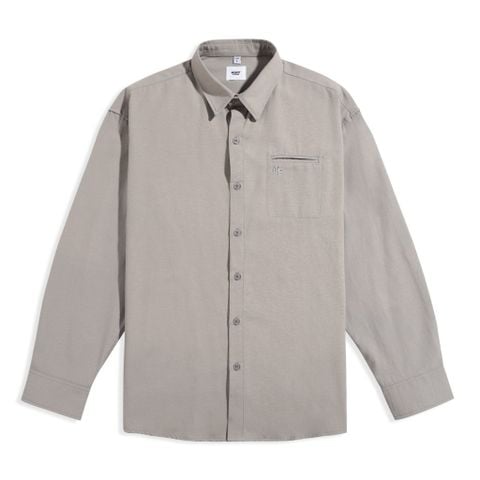Áo Sơ Mi Tay Dài Cotton Thêu Form Oversize 2411012