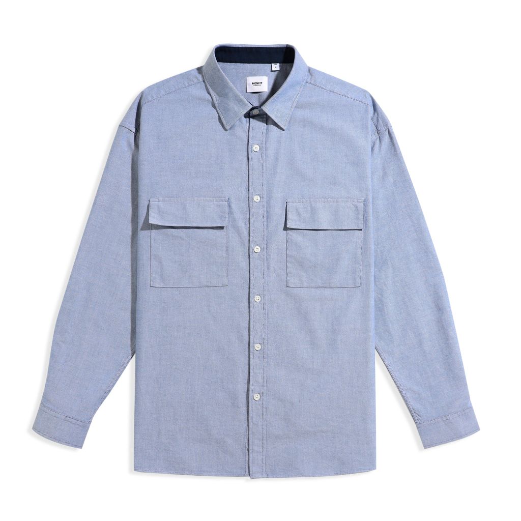  Áo Sơ Mi Tay Dài Cotton Trơn Form Oversize 2311022 