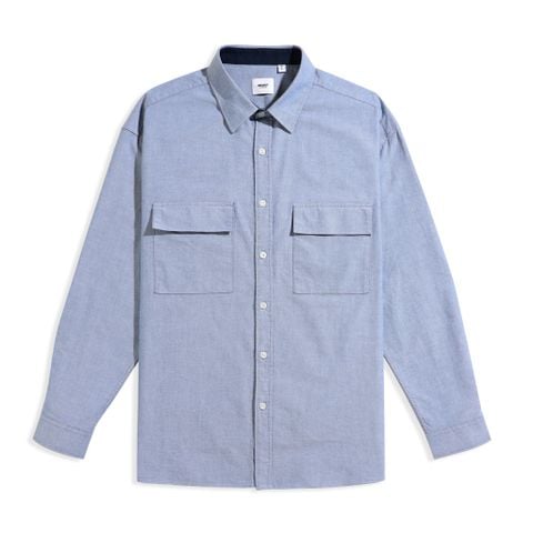 Áo Sơ Mi Tay Dài Cotton Trơn Form Oversize 2311022