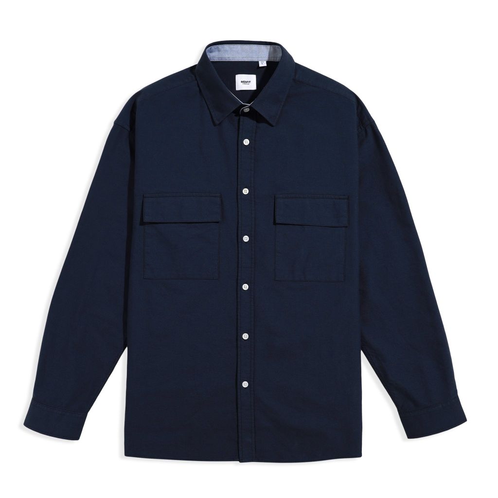  Áo Sơ Mi Tay Dài Cotton Trơn Form Oversize 2311022 