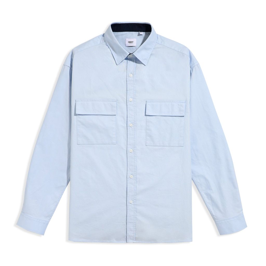  Áo Sơ Mi Tay Dài Cotton Trơn Form Oversize 2311022 