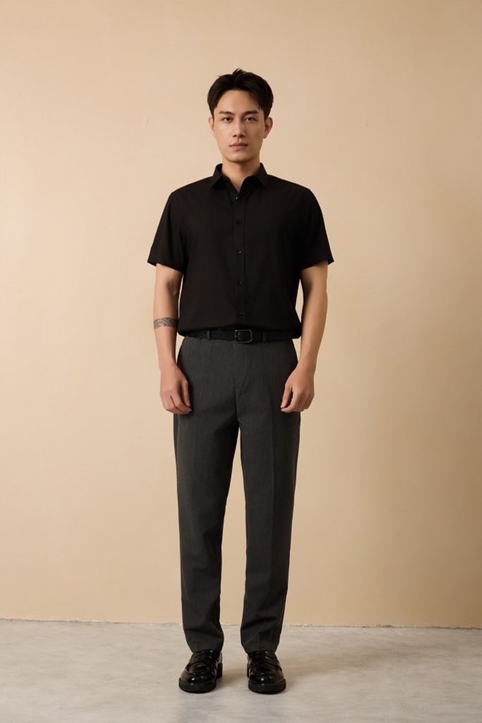  Áo Sơ Mi Tay Ngắn Cotton Trơn 2409016 