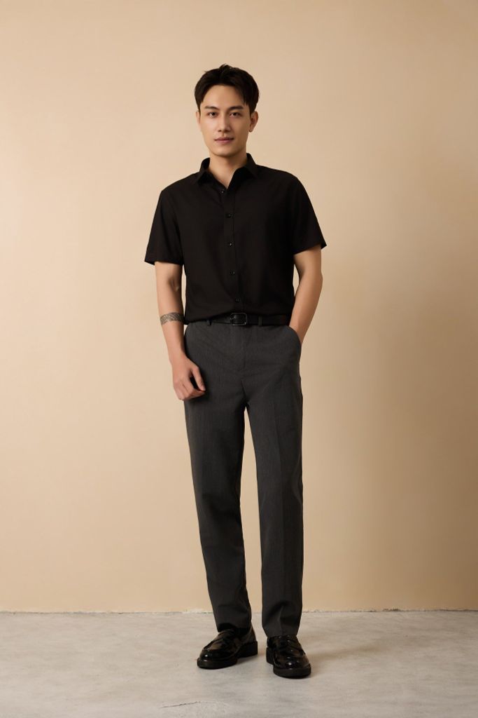  Áo Sơ Mi Tay Ngắn Cotton Trơn 2409016 