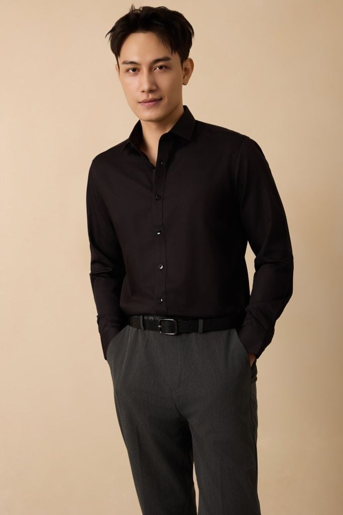  Áo Sơ Mi Tay Dài Cotton Trơn 2409018 