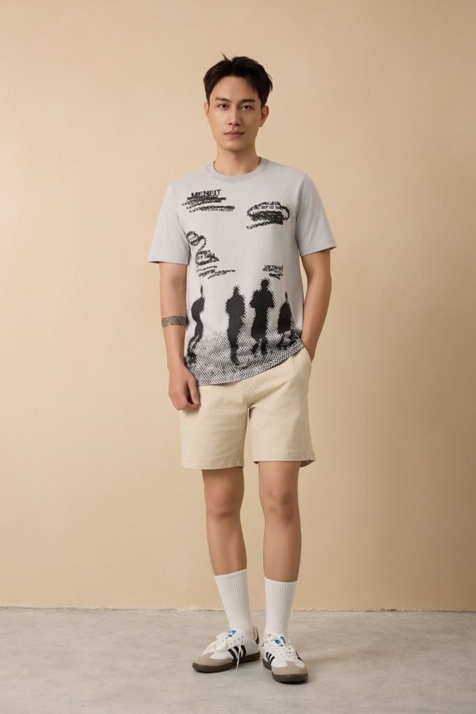  Áo Thun Nam Cotton In Form Regular 2403009 