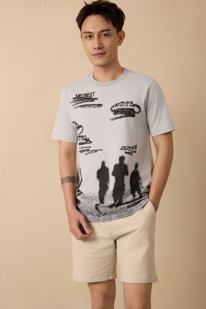  Áo Thun Nam Cotton In Form Regular 2403009 