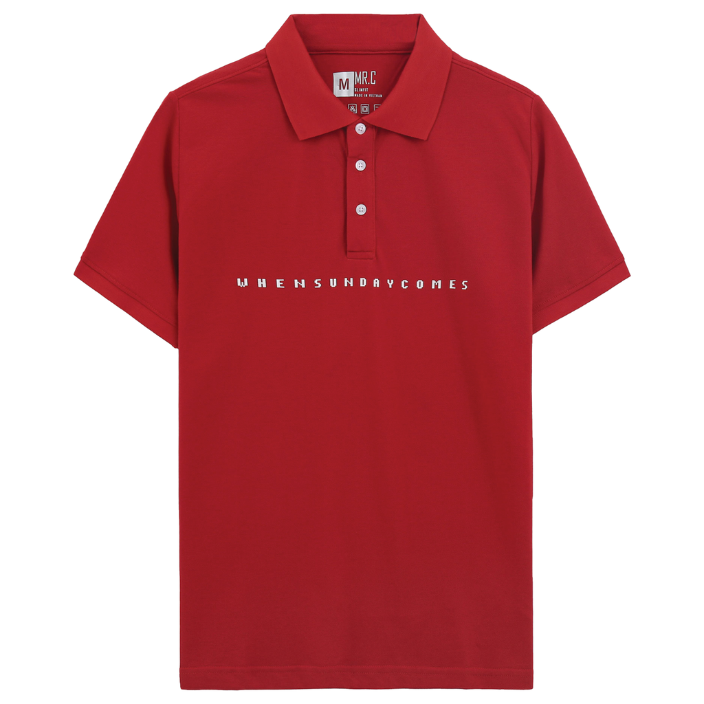  Áo Polo Nam Cotton In Chữ Form Slim Fit 2202055 
