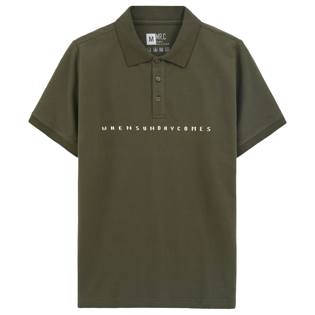  Áo Polo Nam Cotton In Chữ Form Slim Fit 2202055 