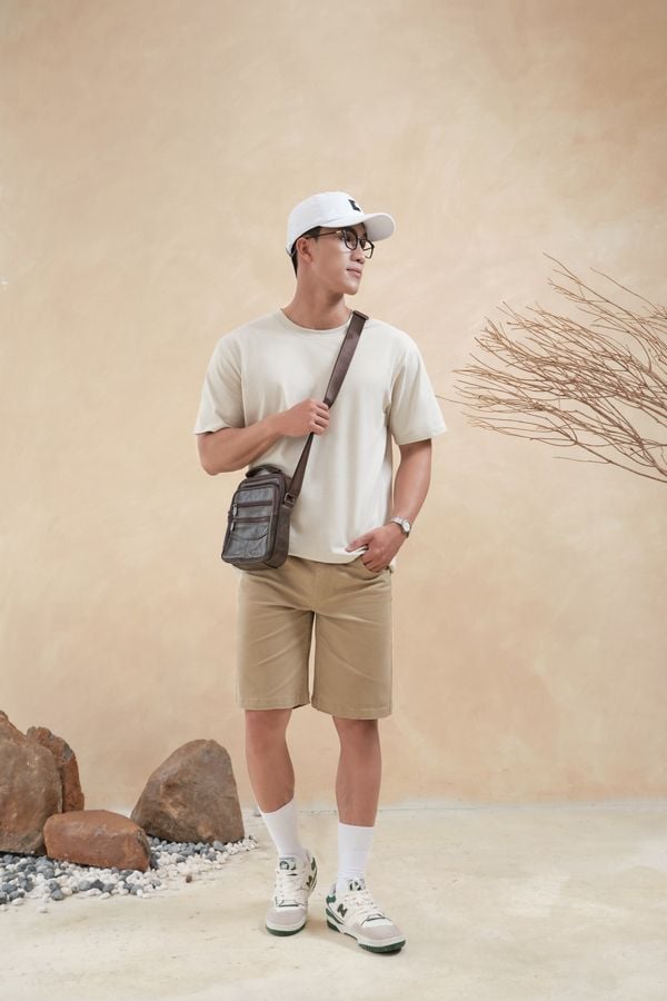  Áo Thun Nam Cotton Trơn Basic Form Oversize 2405051 