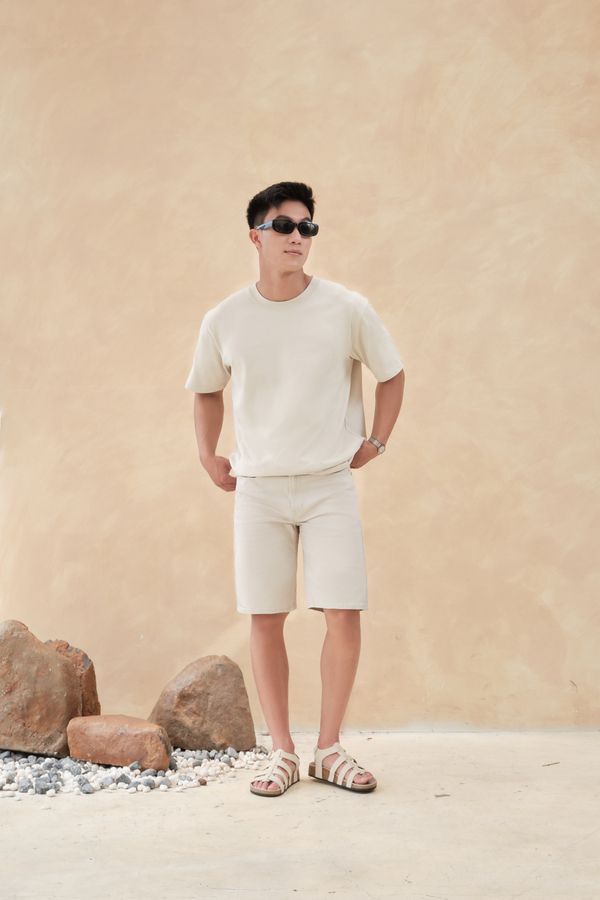  Quần Short Nam Jean Trơn Form Rgular 2402010 