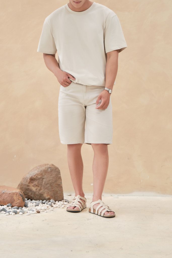  Quần Short Nam Jean Trơn Form Rgular 2402010 