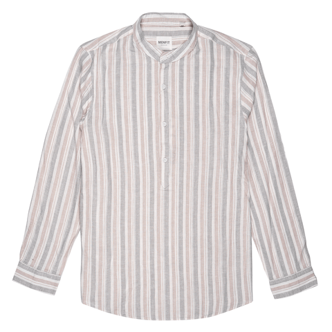 Áo Sơ Mi Nam Tay Dài Linen Họa Tiết Kẻ Form Regular 2302019