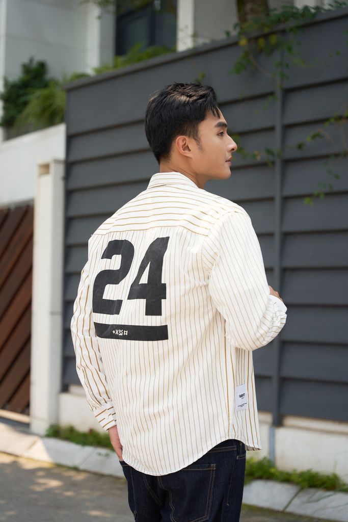  Áo Sơ Mi Nam Tay Dài Cotton Sọc 2312022 
