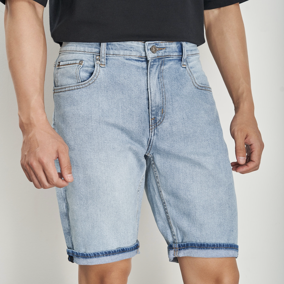  Quần Short Nam Denim Trơn Form Slimfit S523-SN 