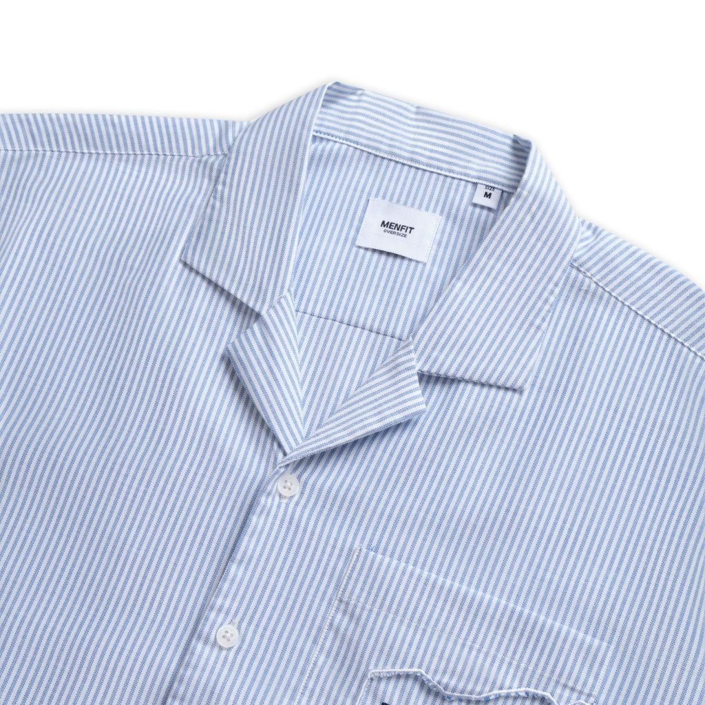  Áo Sơ Mi Tay Ngắn Cotton Sọc Dọc Form Oversize 2310042 
