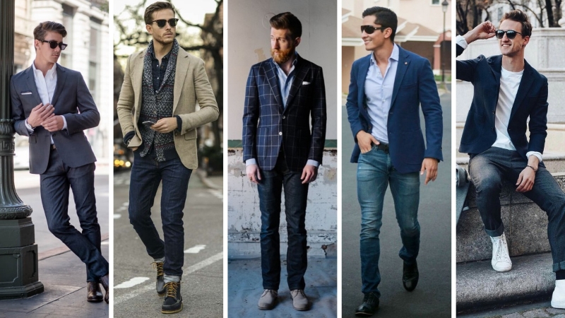 Skinny jean tối màu kết hợp với các kiểu áo blazer   