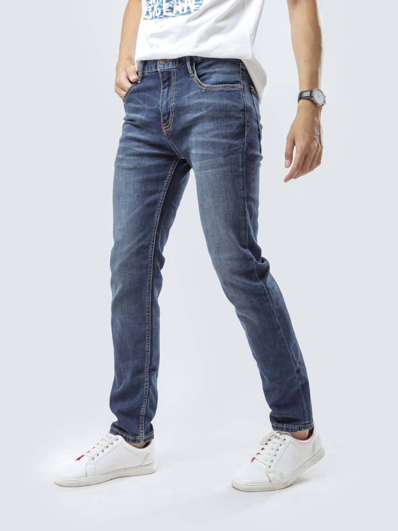 Quần slim jeans xanh 