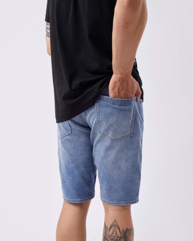  Quần Short Nam Denim Trơn  Form Slimfit S34-SN 