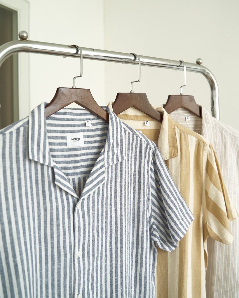  Áo Sơ Mi Tay Ngắn Linen Kẻ sọc Form Regular 2409008 