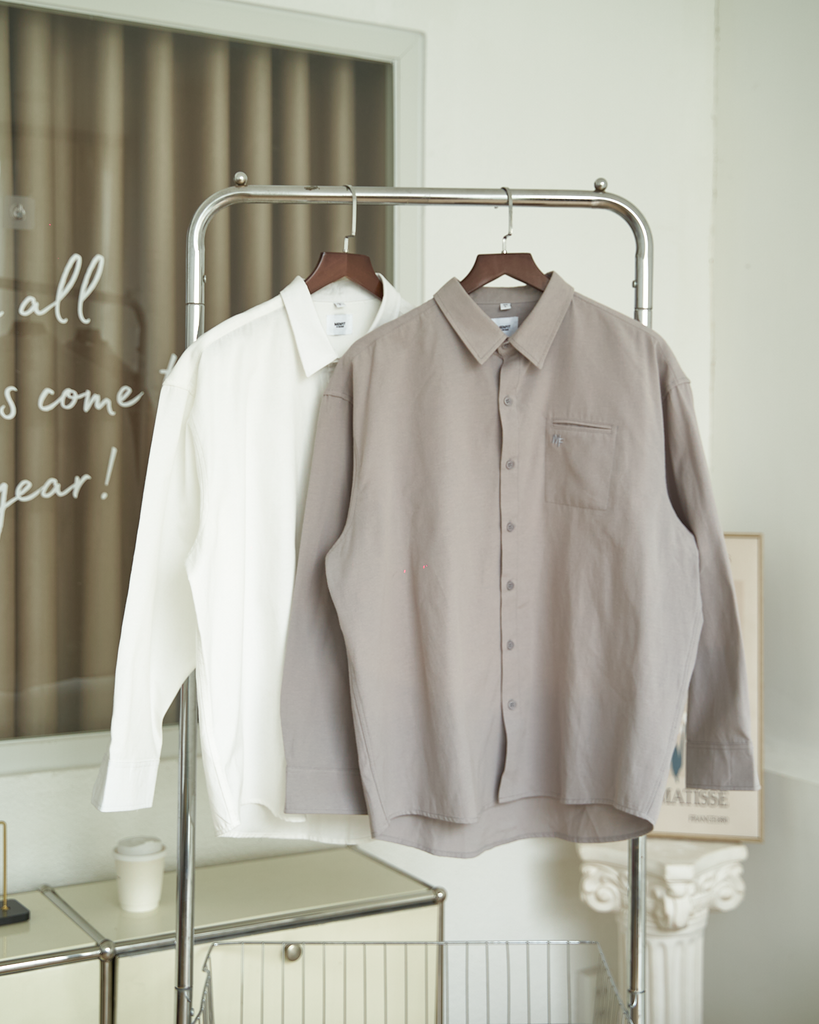  Áo Sơ Mi Tay Dài Cotton Thêu Form Oversize 2411012 