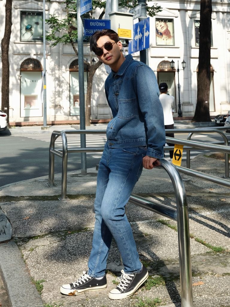  Quần Jean Nam Denim Trơn Form Slimfit 0421 