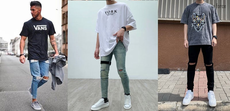 Lưu ý khi mua quần jean rách gối 