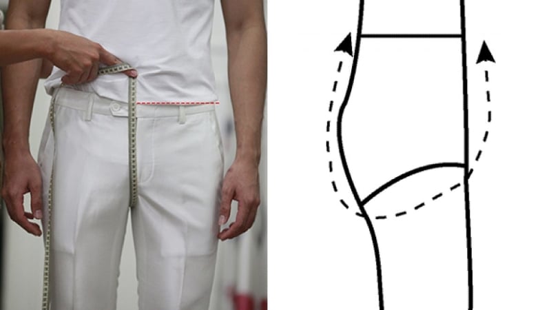 Cạp quần slim fit 