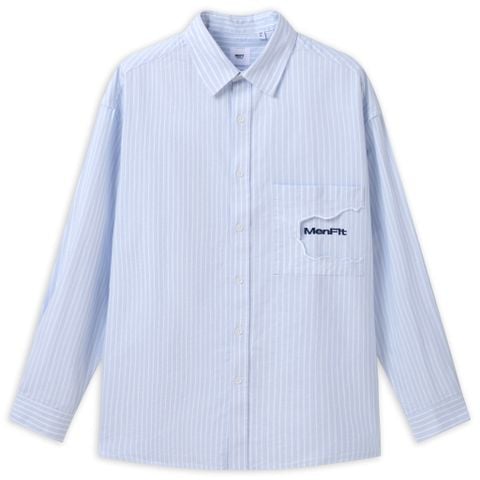 Áo Sơ Mi Tay Dài Cotton Sọc Dọc Form Oversize 2310014