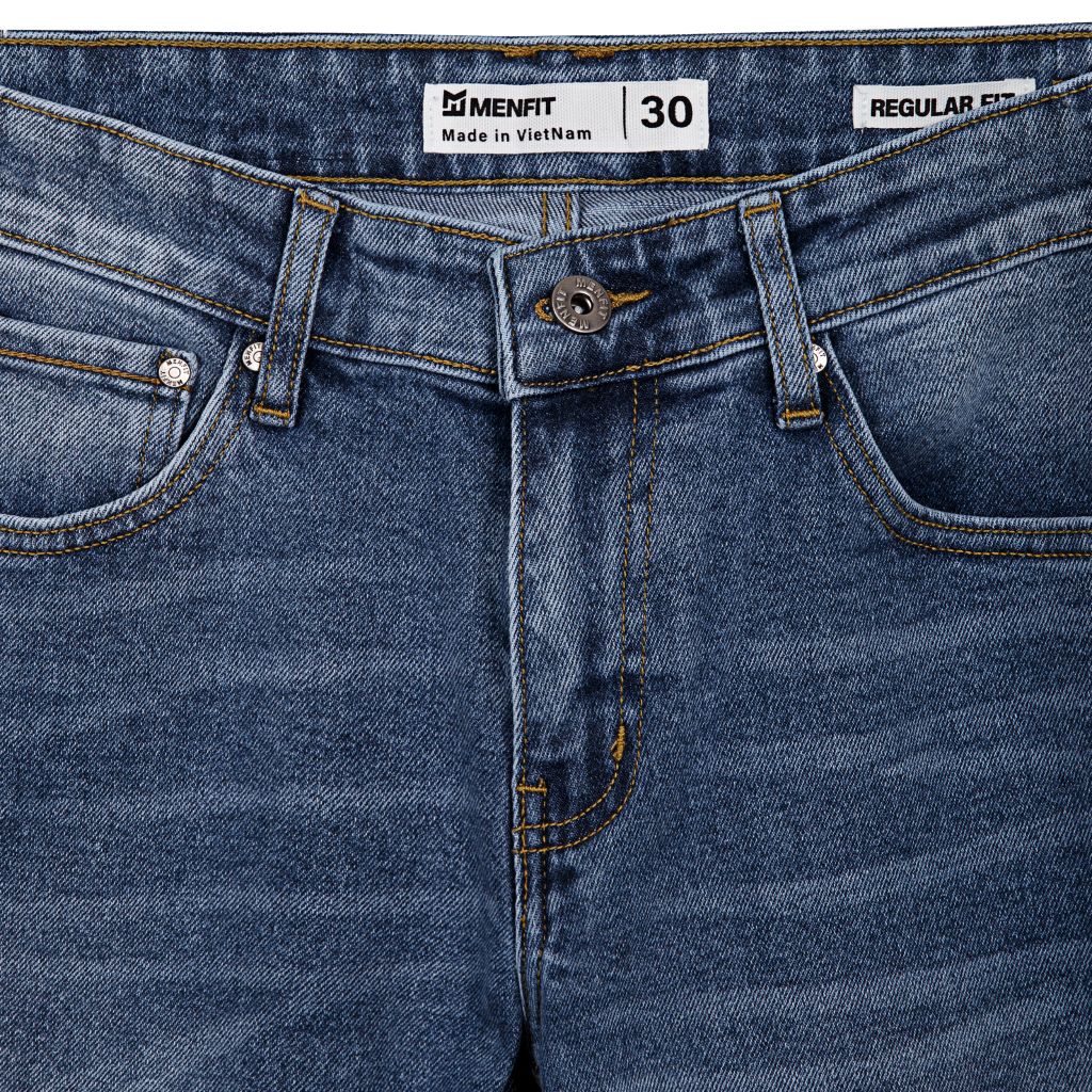  Quần Jean Nam Cotton Trơn Form Regular 2305009 