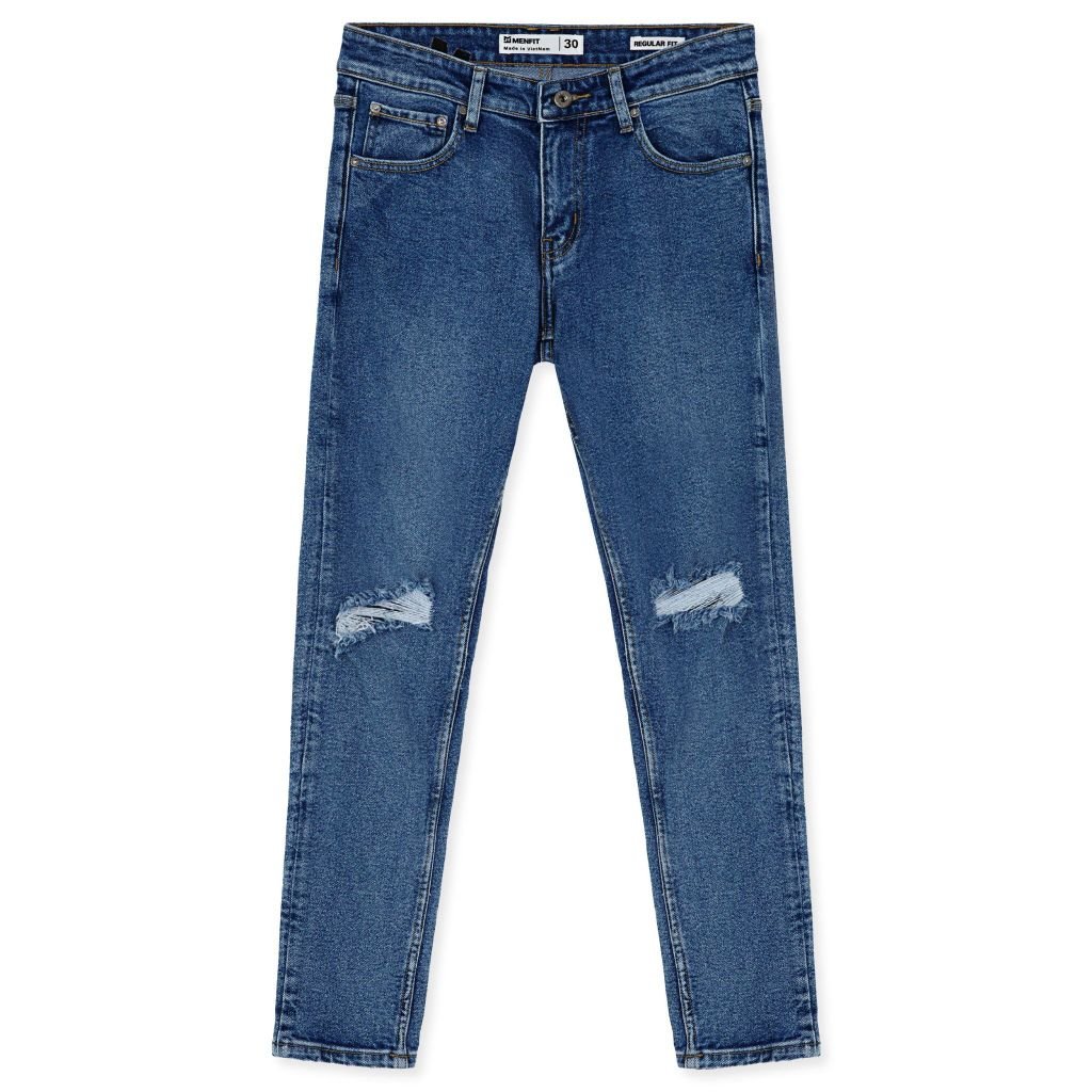  Quần Jean Nam Cotton Rách Form Regular Fit 2305024 