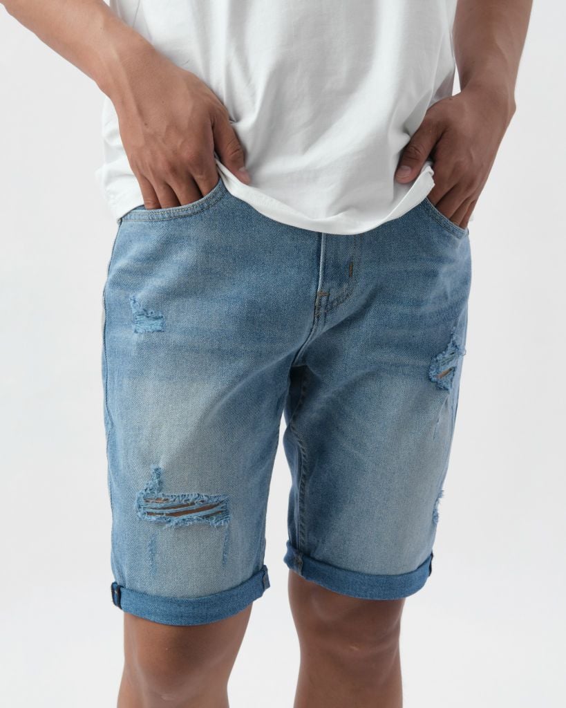  Quần Short Nam Denim Trơn Form Slimfit S424-SN 