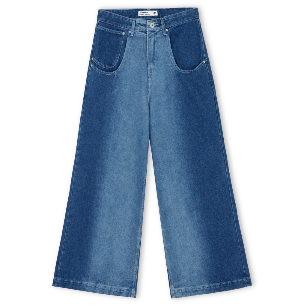  Quần Jean Nam Trơn Ống Rộng Form Wide Leg 2402006 