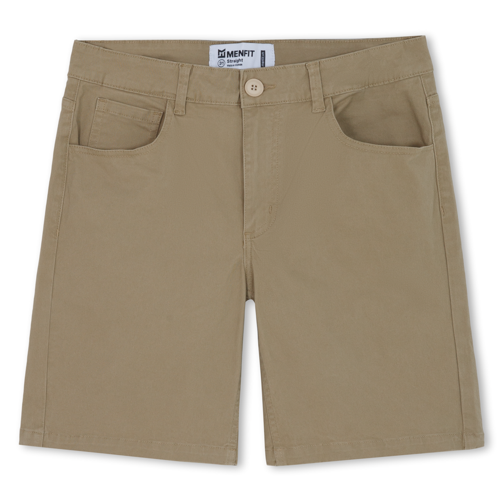  Quần Short Nam Khaki Trơn Form Straight 2402012 