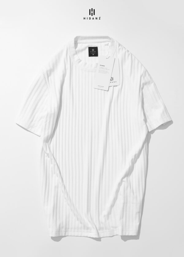 Áo Thun nam Unisex Gân Basic Hidanz – Trắng