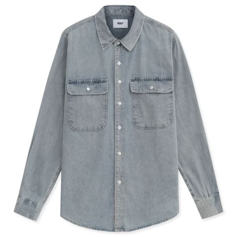  Áo Sơ Mi Nam Tay Dài Jeans Trơn Form Regular 6002 