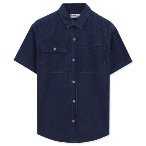 Áo Sơ Mi Nam Tay Ngắn Denim Trơn Form Oversize 2212063 OVS -NL