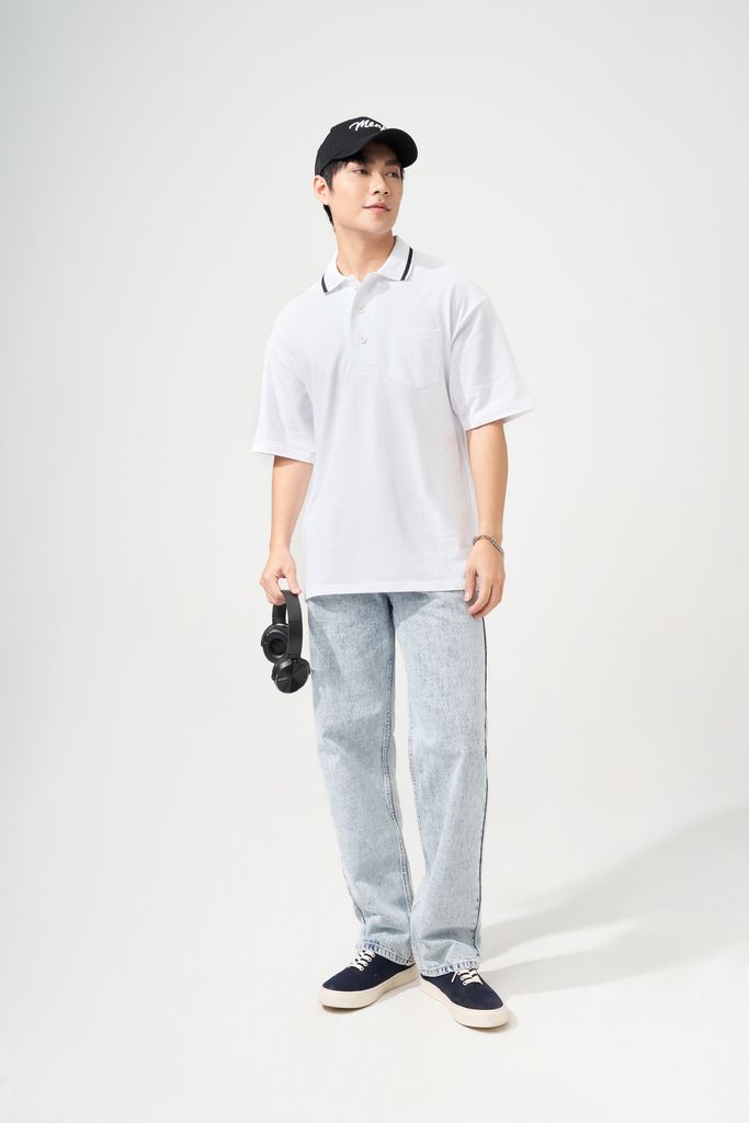  Áo Polo Nam Cotton Trơn Form Oversize 2209002 