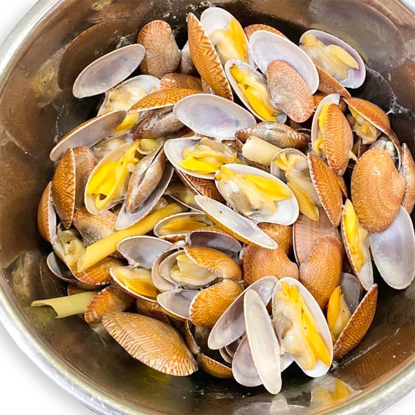 ngao hoa vang hap sa