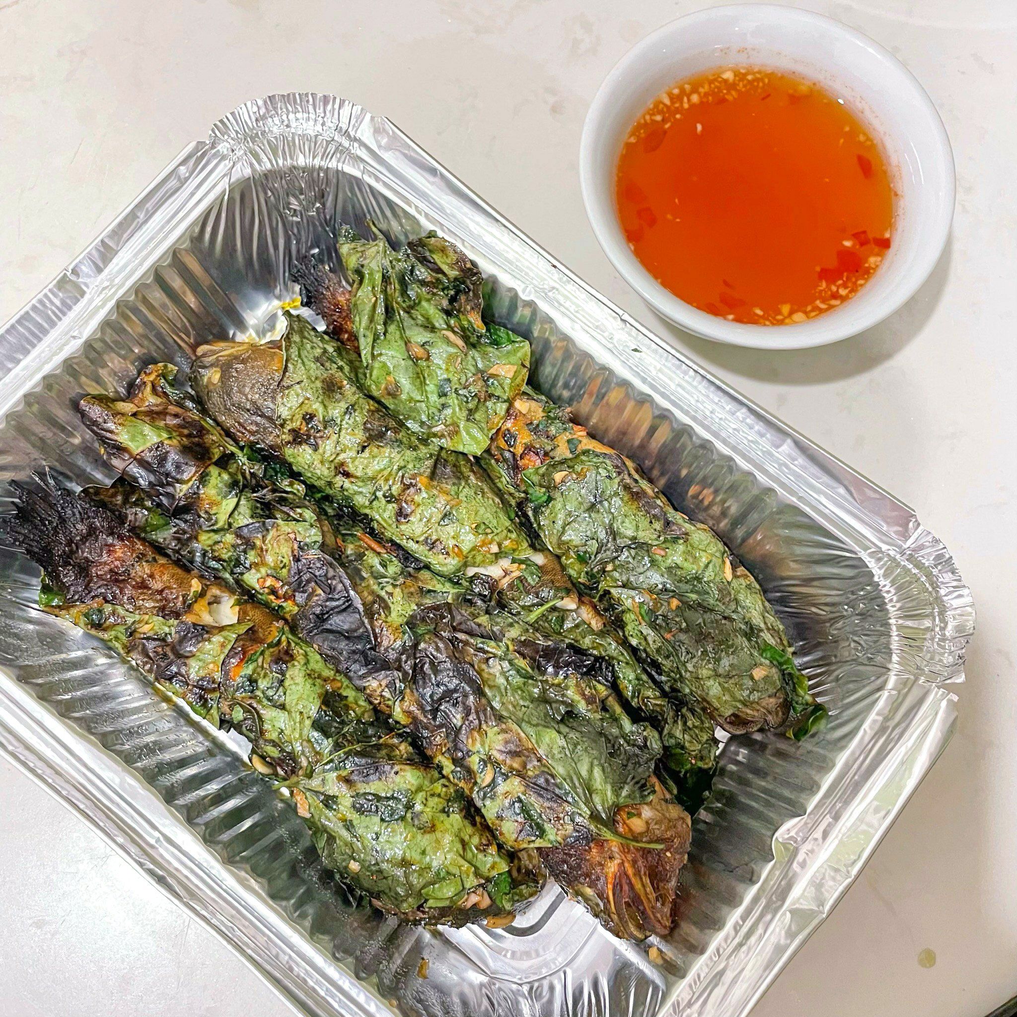  Cá Bống Bớp Nướng Lá Lốt 