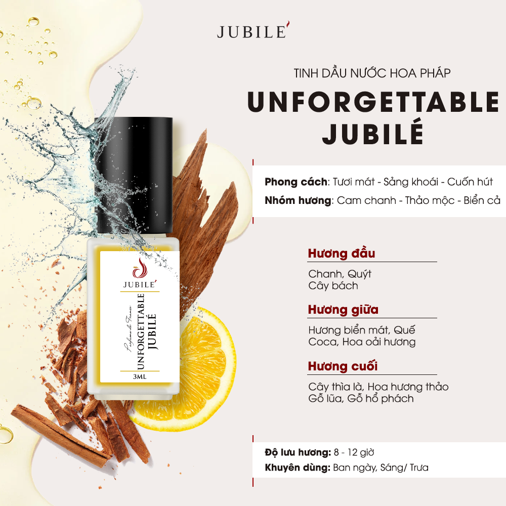  Unforgettable Jubilé - Tinh Dầu Nước Hoa Cao Cấp Mini Size 3ml Lăn 