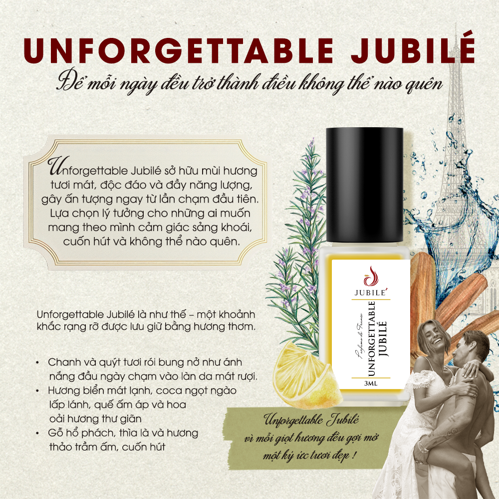  Unforgettable Jubilé - Tinh Dầu Nước Hoa Cao Cấp Mini Size 3ml Lăn 