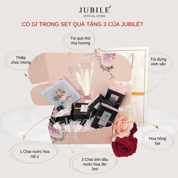  [Kèm Hoa và Thiệp] Set Quà Tặng III- Nước Hoa Vùng Kín +3 Chai Tinh Dầu Nước Hoa Nữ Dạng Lăn 3ml Quyến Rũ, Gợi cảm 