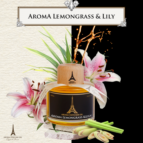  Lemongrass & Lily Jubilé - Tinh Dầu Thơm Phòng Que Gỗ, Nước Hoa Tự Khuếch Tán 100ml Cao Cấp, Sang Trọng 