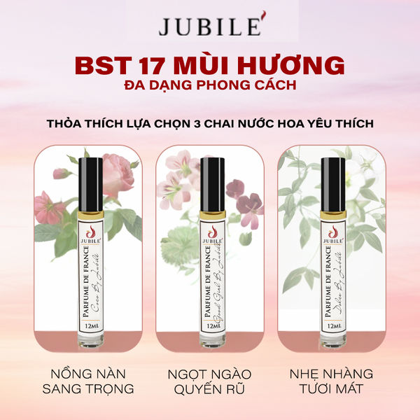  Combo 2 Tinh Dầu Nước Hoa Pháp Minisize 3ml Dạng Lăn Tiện Lợi + Tinh Dầu Nước Hoa 12ml Thơm Lâu Sang Trọng Quyến Rũ 
